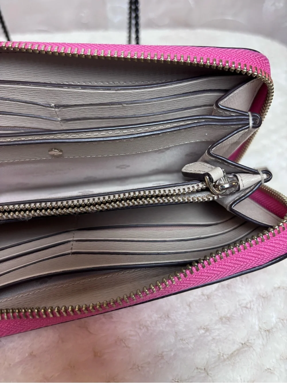 Kate Spade Vibrant Hot Pink Zip Around Continental Wallet